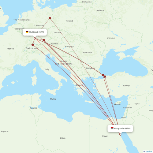 Condor flights between Hurghada and Stuttgart