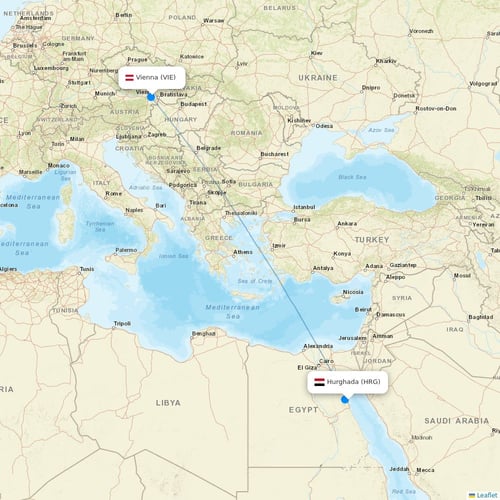 Air Cairo flights between Hurghada and Vienna