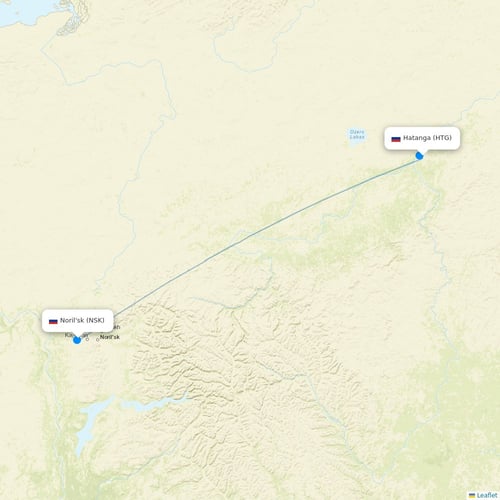 KrasAvia flights between Hatanga and Noril'sk