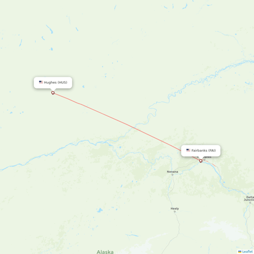 Astral Aviation flights between Hughes and Fairbanks