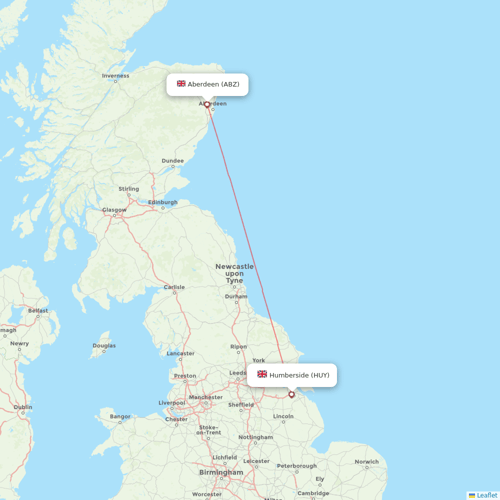 Eastern Airways flights between Humberside and Aberdeen