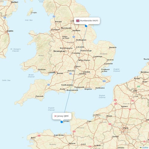 Eastern Airways flights between Humberside and Jersey