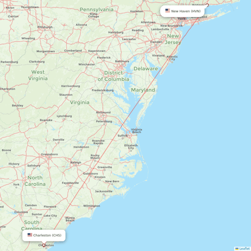 Xtra Airways flights between New Haven and Charleston