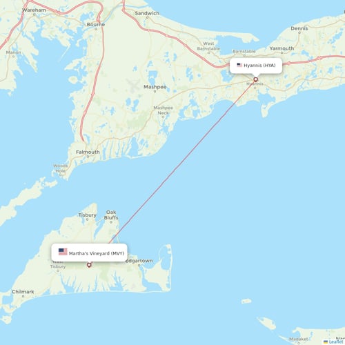 Cape Air flights between Hyannis and Martha's Vineyard
