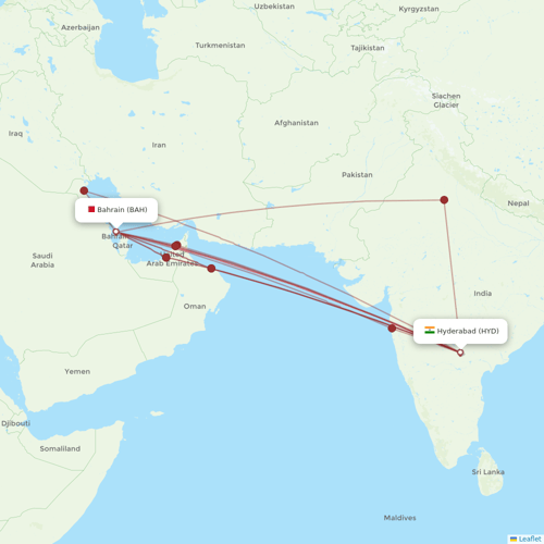 Gulf Air flights between Hyderabad and Bahrain