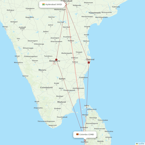 SriLankan Airlines flights between Hyderabad and Colombo