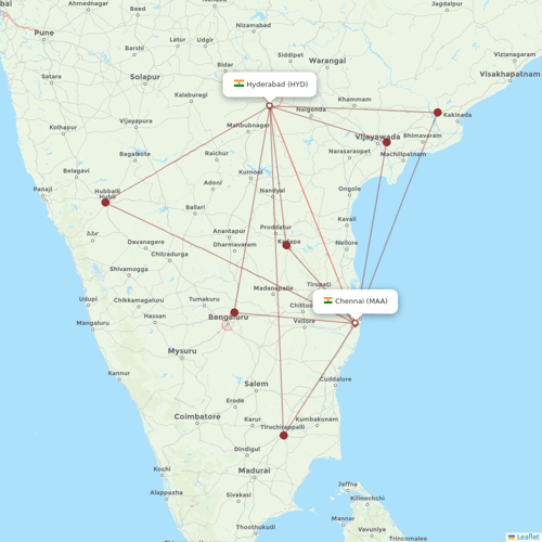 Air India flights between Hyderabad and Chennai