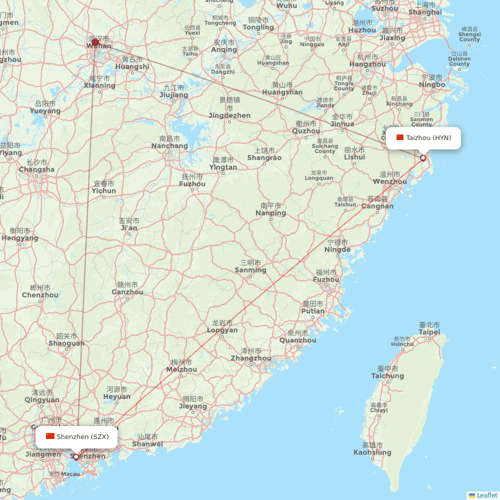 Chongqing Airlines flights between Taizhou and Shenzhen