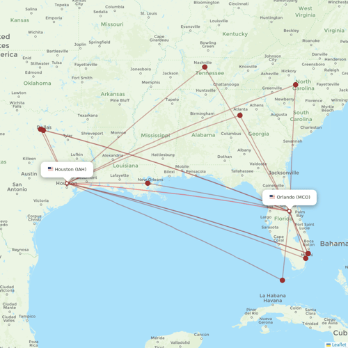 Spirit Airlines flights between Houston and Orlando