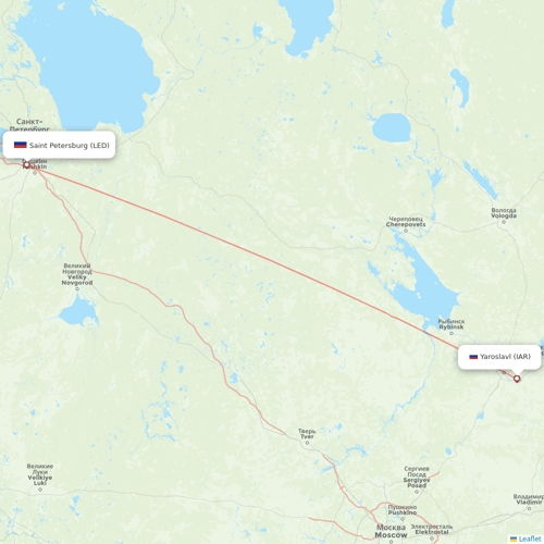 Red Wings flights between Yaroslavl and Saint Petersburg