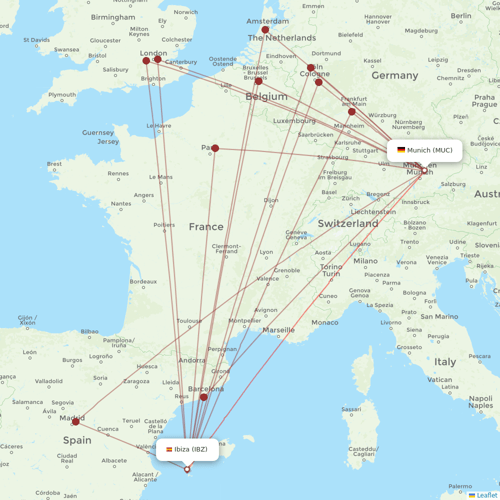 Norwegian Air UK flights between Ibiza and Munich