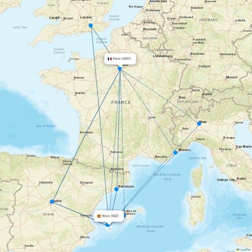 Transavia France flights between Ibiza and Paris