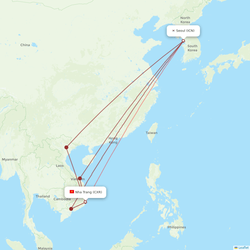 T´Way Air flights between Seoul and Nha Trang