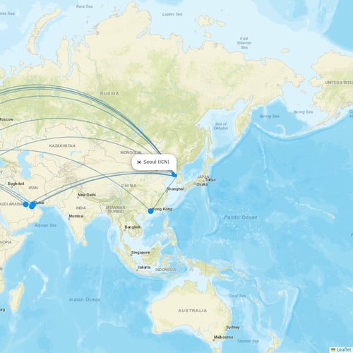 T´Way Air flights between Seoul and Rome