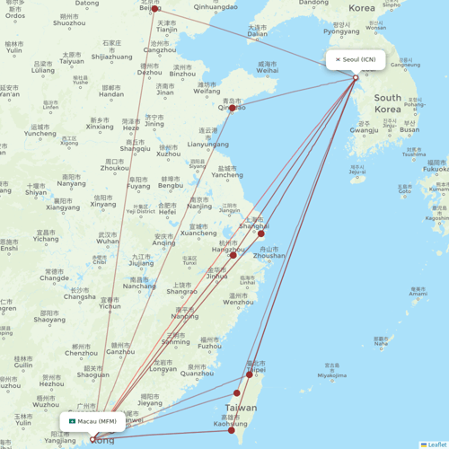 Jin Air flights between Seoul and Macau