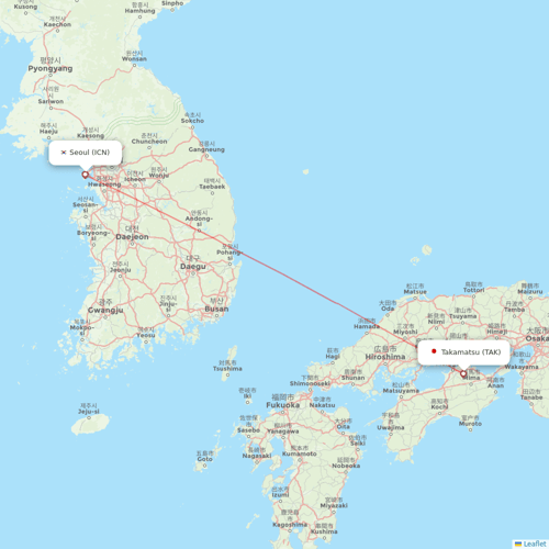 Air Seoul flights between Seoul and Takamatsu