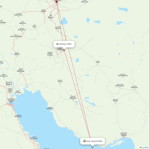 AIS Airlines flights between Isfahan and Kish Island