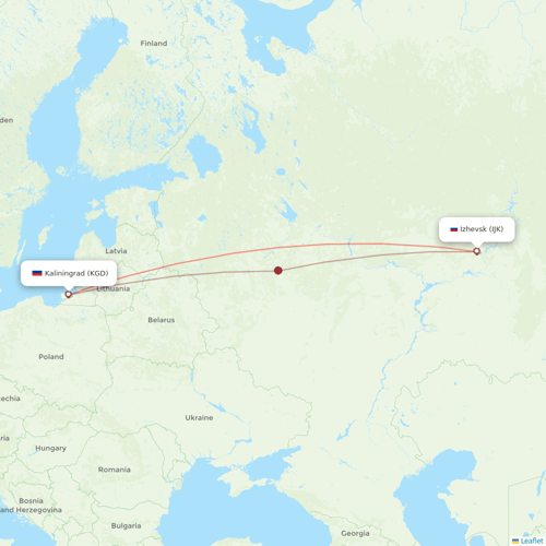 Izhavia (duplicate) flights between Izhevsk and Kaliningrad