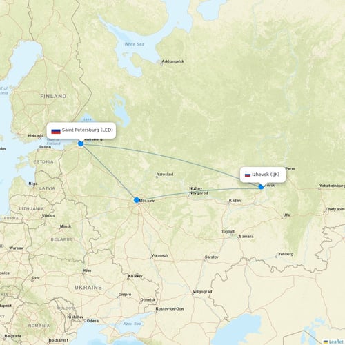 Izhavia (duplicate) flights between Izhevsk and Saint Petersburg