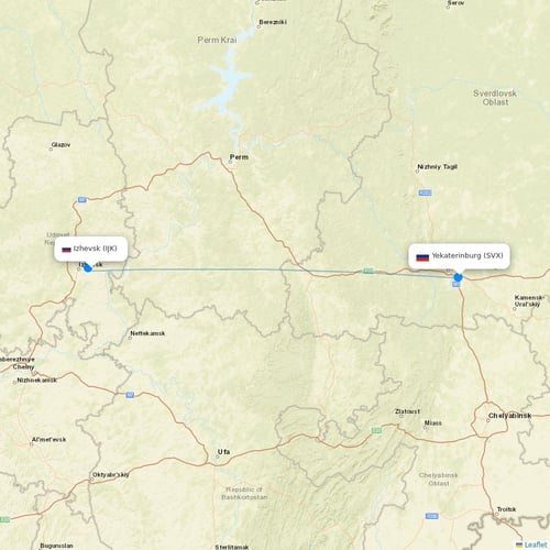 Izhavia (duplicate) flights between Izhevsk and Yekaterinburg