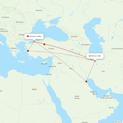 Pegasus flights between Tehran and Istanbul