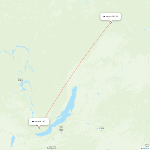 IrAero flights between Irkutsk and Lensk