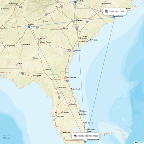 Xtra Airways flights between Wilmington and Fort Lauderdale