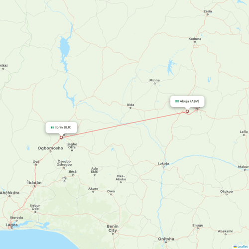 Overland Airways flights between Ilorin and Abuja