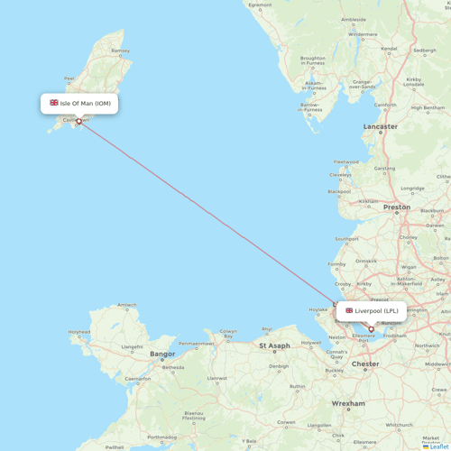 Loganair flights between Isle Of Man and Liverpool