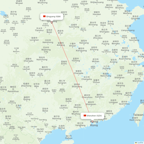 Donghai Airlines flights between Qingyang and Shenzhen