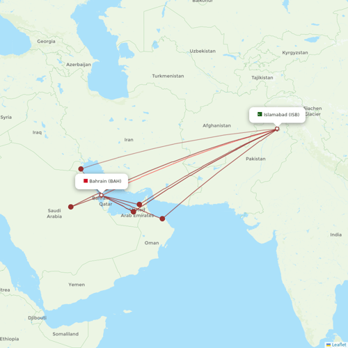 Air Arabia Jordan flights between Islamabad and Bahrain