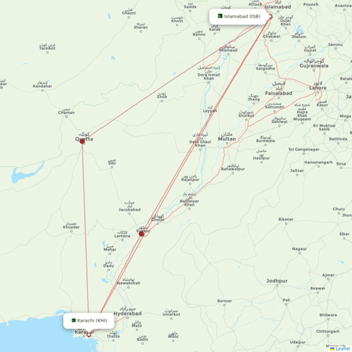 Airblue flights between Islamabad and Karachi