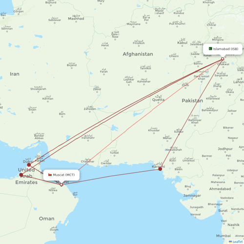 Primera Air Scandinavia flights between Islamabad and Muscat