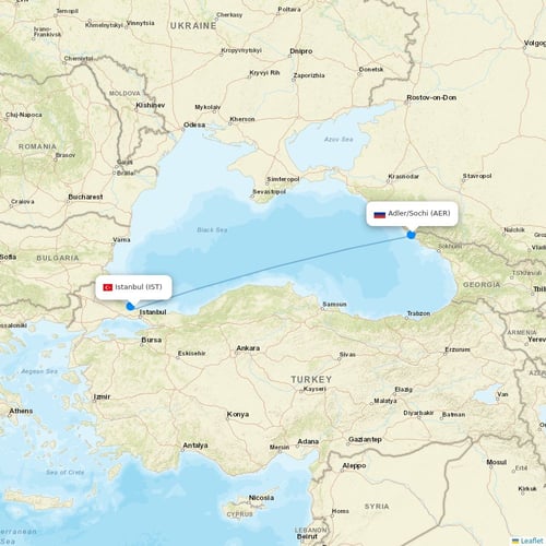 Azimuth Airlines flights between Istanbul and Adler/Sochi