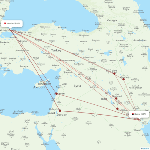 Iraqi Airways flights between Istanbul and Basra