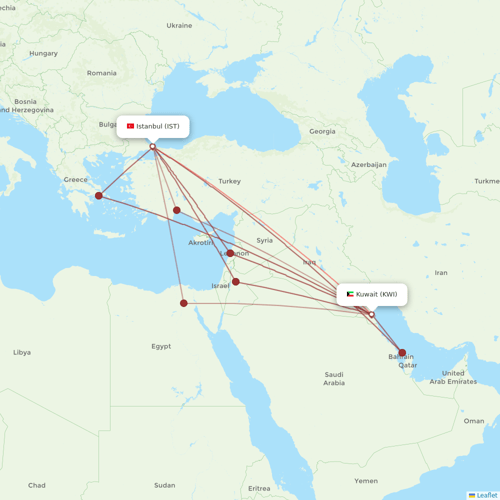 Jazeera Airways flights between Istanbul and Kuwait