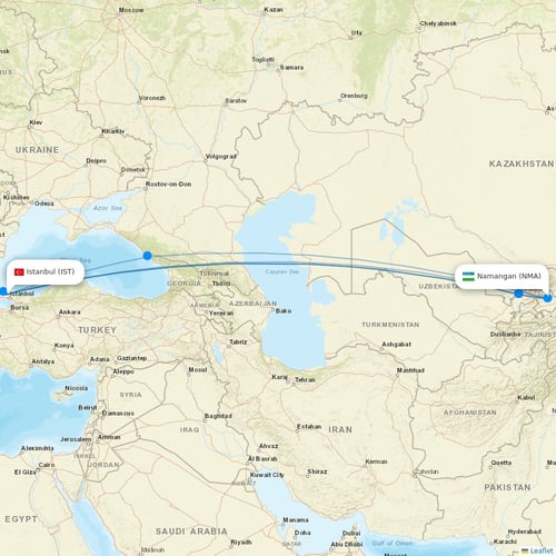 CanJet Airlines flights between Istanbul and Namangan
