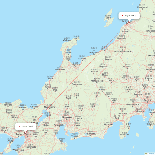 ANA flights between Osaka and Niigata