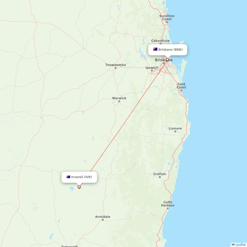 VivaColombia flights between Inverell and Brisbane
