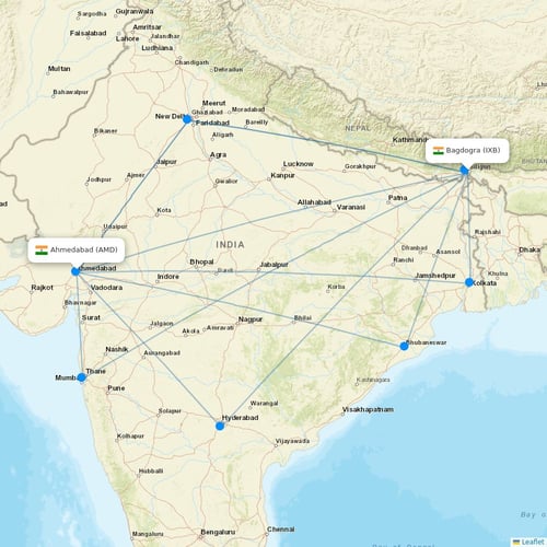 Starlight Airline flights between Bagdogra and Ahmedabad