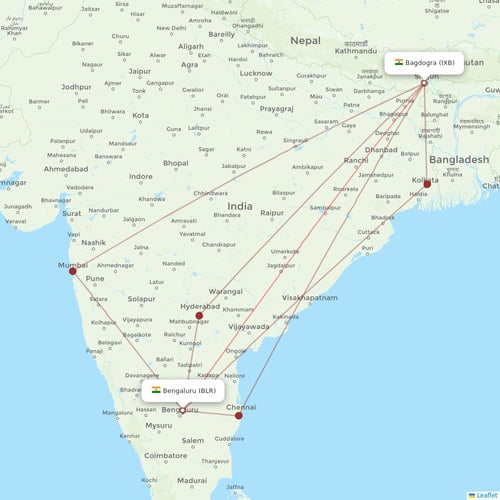 AirAsia India flights between Bagdogra and Bengaluru