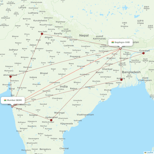 SpiceJet flights between Bagdogra and Mumbai