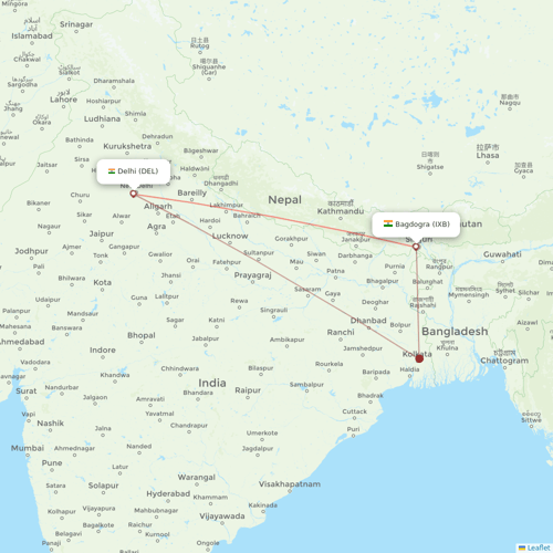 SpiceJet flights between Bagdogra and Delhi