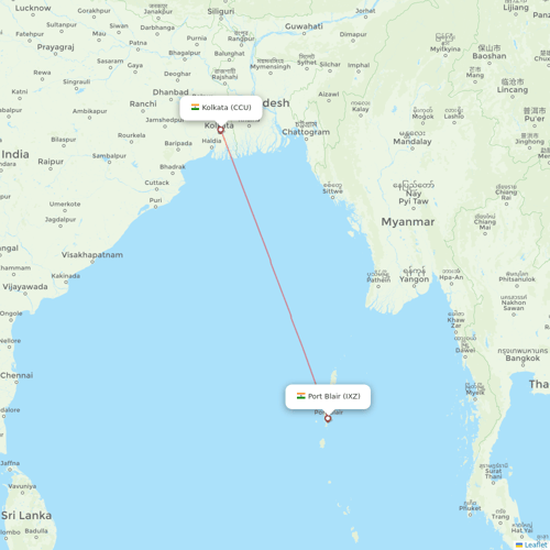 SpiceJet flights between Port Blair and Kolkata