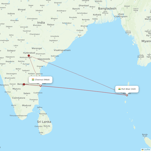 SpiceJet flights between Port Blair and Chennai