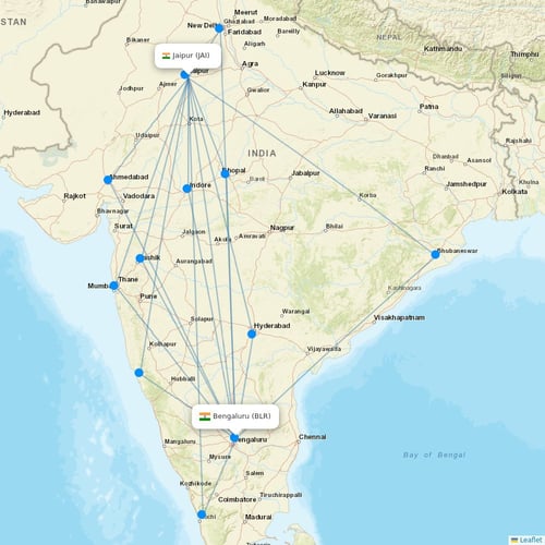 Air India Express flights between Jaipur and Bengaluru
