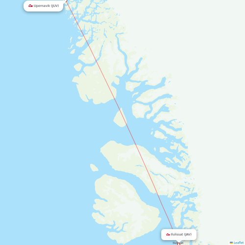 AirGlow Aviation Services flights between Ilulissat and Upernavik
