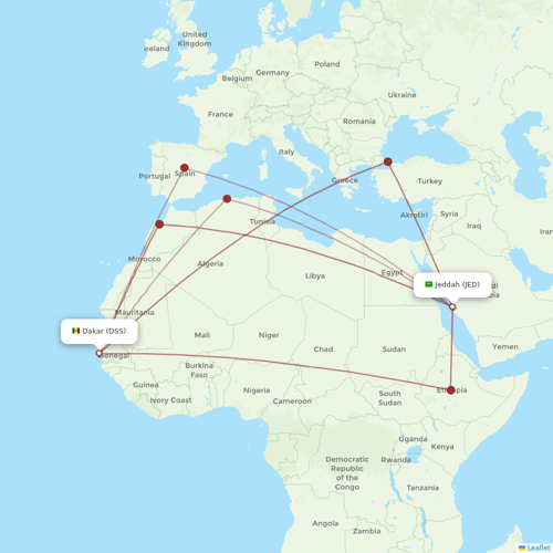 Air Senegal flights between Jeddah and Dakar