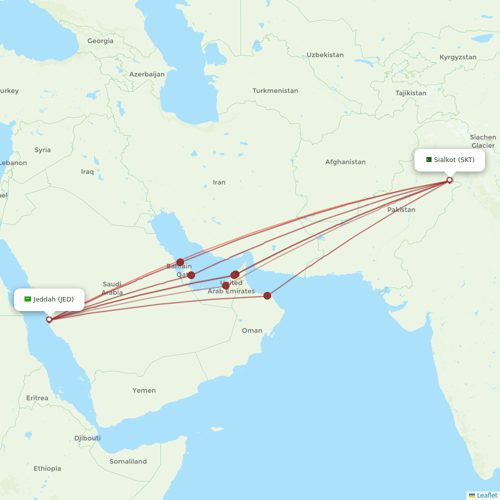 Primera Air Scandinavia flights between Jeddah and Sialkot