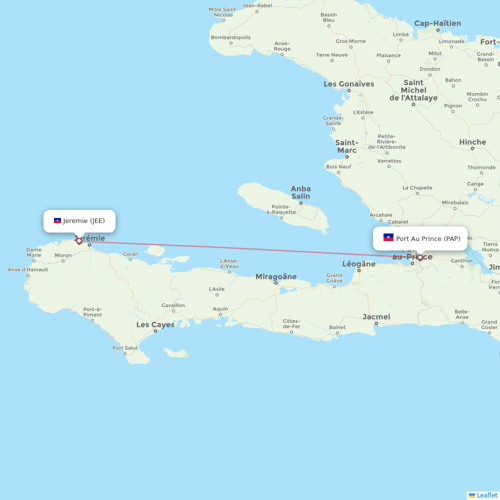 Sunrise Airways flights between Jeremie and Port-au-Prince